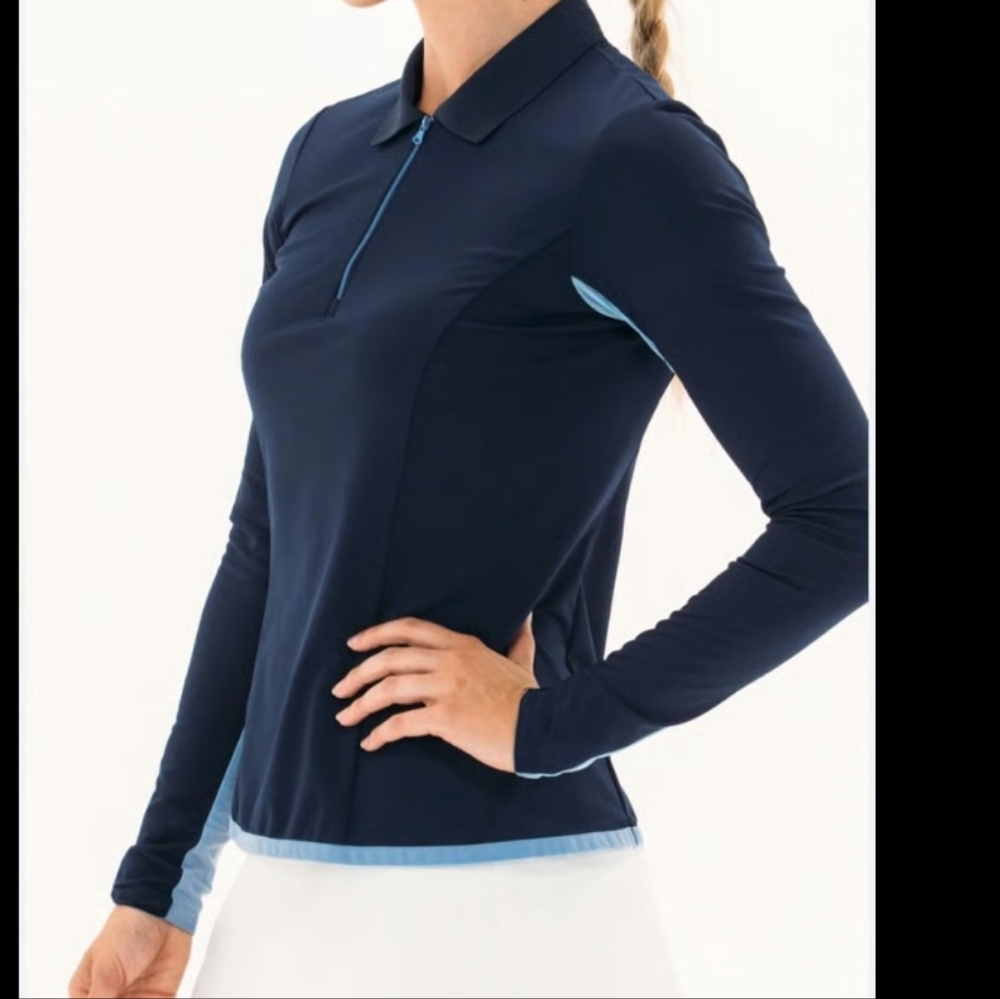 Foray Golf Mesh Inset Polo Long Sleeve